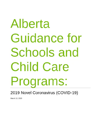 Alberta Guidance for Schools and Child Care Programs file cover